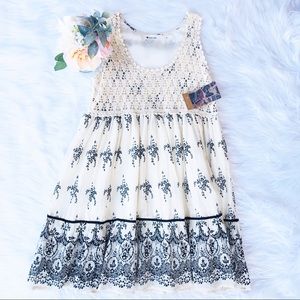 Anthropologie BOHO Babydoll Crochet Top Dress